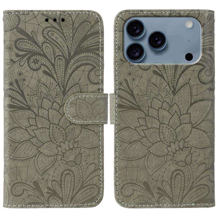 Lace Flower Embossing Flip Leather Phone Case, For iPhone 18 Pro / 17 Pro, For iPhone 18 Pro Max ...