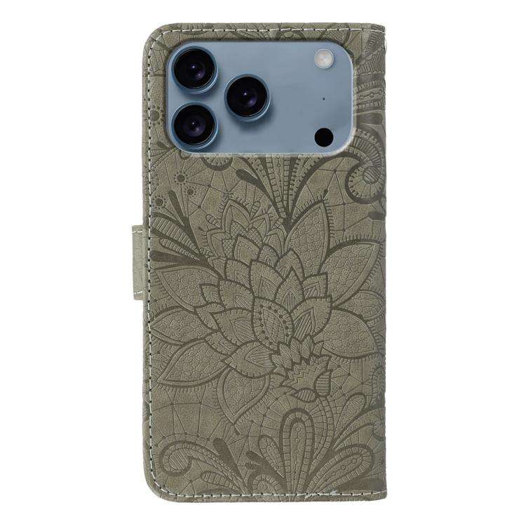 Lace Flower Embossing Flip Leather Phone Case, For iPhone 18 Pro / 17 Pro, For iPhone 18 Pro Max ...