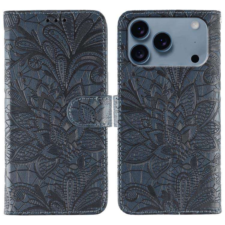 Lace Flower Embossing Flip Leather Phone Case, For iPhone 18 Pro / 17 Pro, For iPhone 18 Pro Max ...