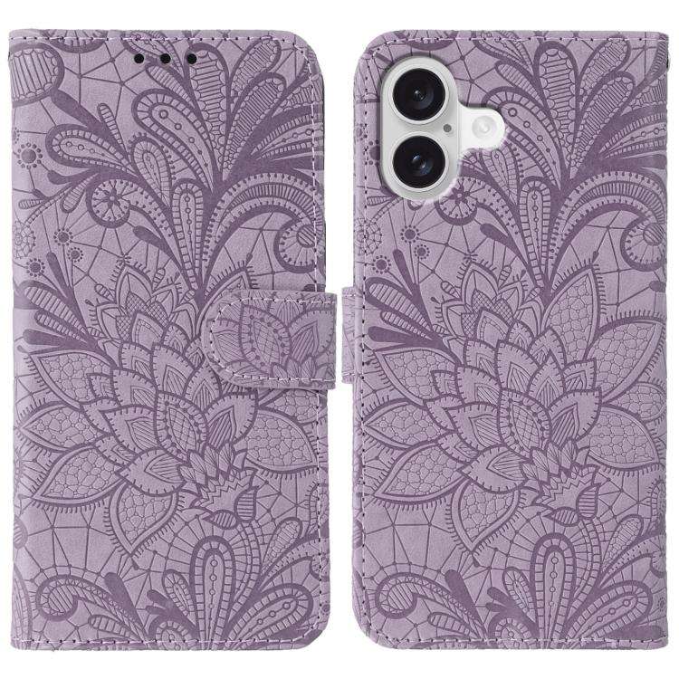 Lace Flower Embossing Flip Leather Phone Case, For iPhone 18 Pro / 17 Pro, For iPhone 18 Pro Max ...