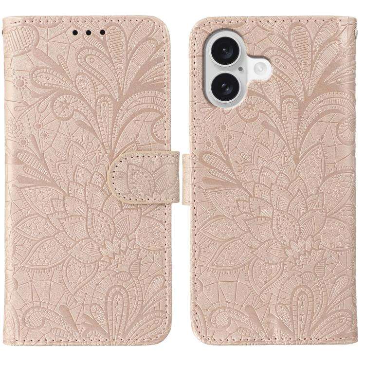 Lace Flower Embossing Flip Leather Phone Case, For iPhone 18 Pro / 17 Pro, For iPhone 18 Pro Max ...