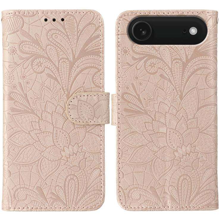 Lace Flower Embossing Flip Leather Phone Case, For iPhone 18 Pro / 17 Pro, For iPhone 18 Pro Max ...
