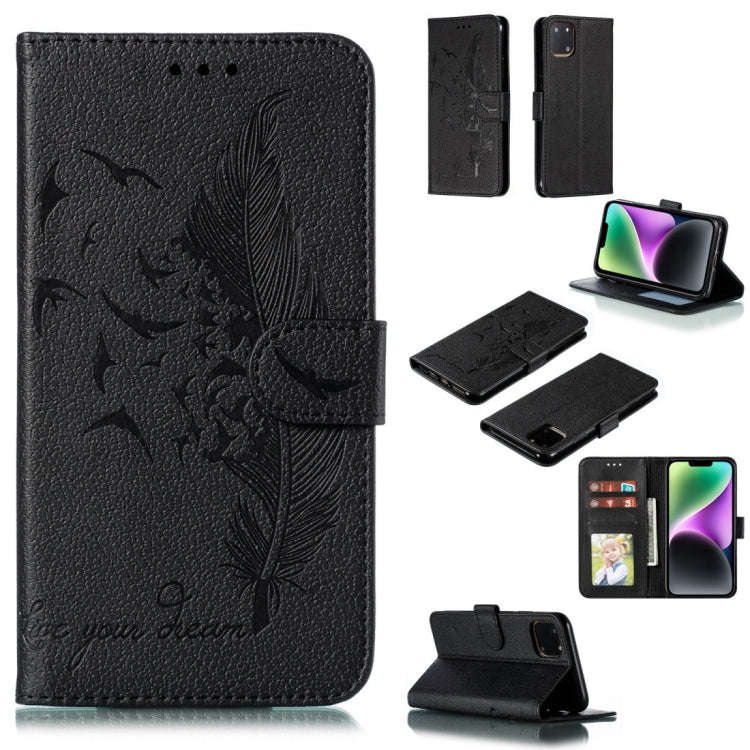 Feather Pattern Litchi Texture Leather Phone Case, For iPhone 17 Pro Max, For iPhone 17 Pro, For ...