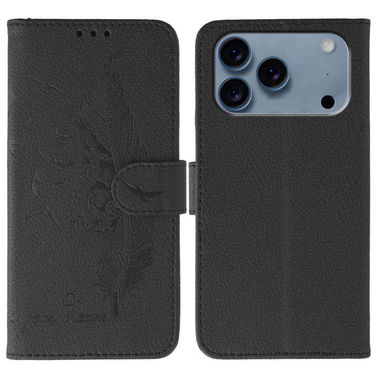 Feather Pattern Litchi Texture Leather Phone Case, For iPhone 17 Pro Max, For iPhone 17 Pro, For ...