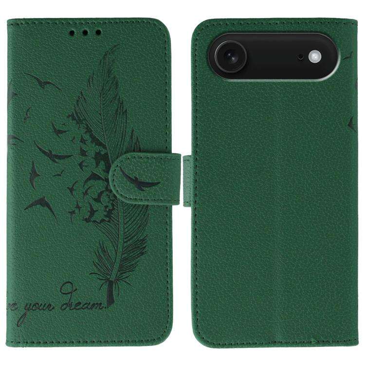 Feather Pattern Litchi Texture Leather Phone Case, For iPhone 17 Pro Max, For iPhone 17 Pro, For ...