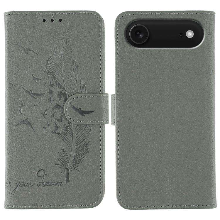 Feather Pattern Litchi Texture Leather Phone Case, For iPhone 17 Pro Max, For iPhone 17 Pro, For ...