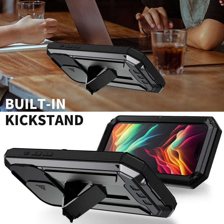 R-JUST Sliding Camera IP54 Life Waterproof Holder Phone Case, For iPhone 15 Pro, For iPhone 15 Pl...