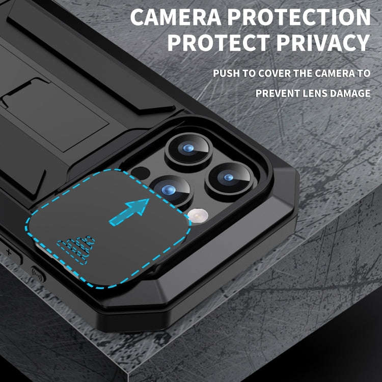 R-JUST Sliding Camera IP54 Life Waterproof Holder Phone Case, For iPhone 15 Pro, For iPhone 15 Pl...