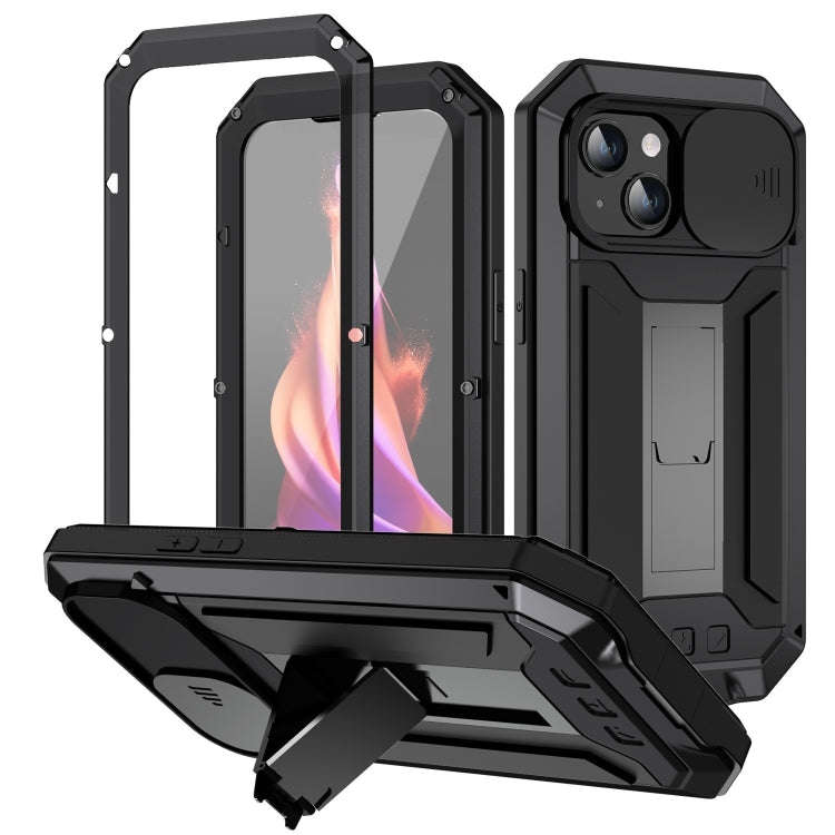 R-JUST Sliding Camera IP54 Life Waterproof Holder Phone Case, For iPhone 15 Pro, For iPhone 15 Pl...