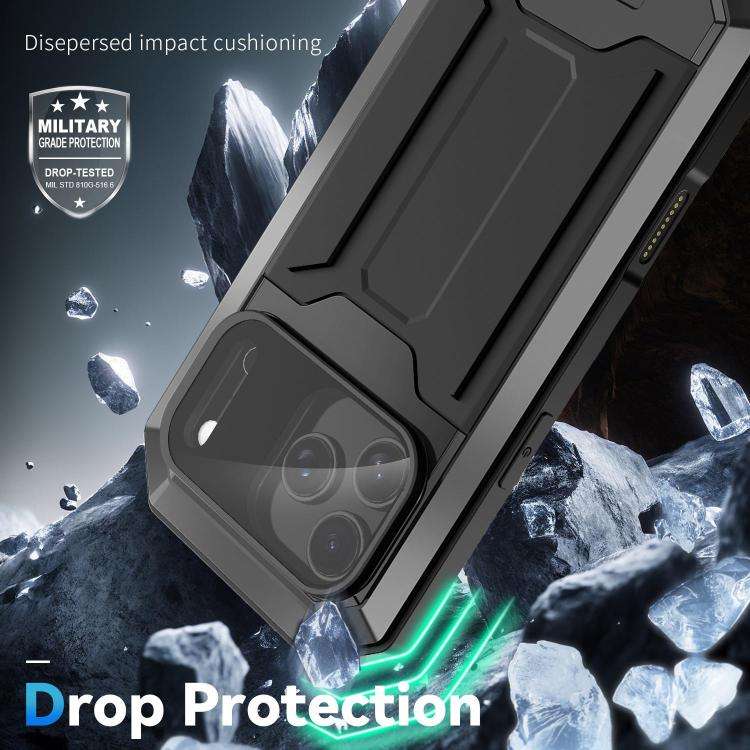 R-JUST Sliding Camera IP54 Life Waterproof Holder Phone Case, For iPhone 18 Pro, For iPhone 18 Pr...
