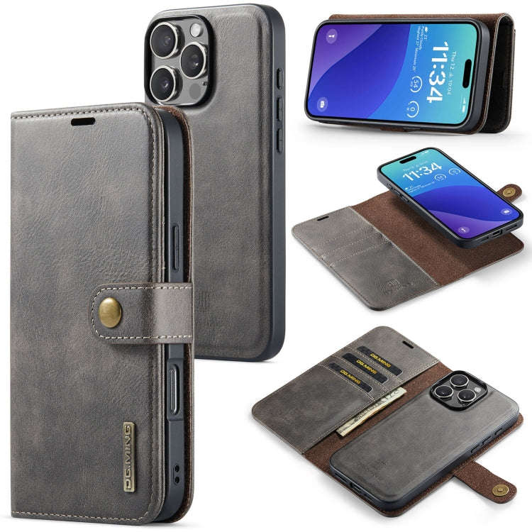 DG.MING Crazy Horse Texture Detachable Magnetic Leather Phone Case, For iPhone 18 Pro / 17 Pro, F...