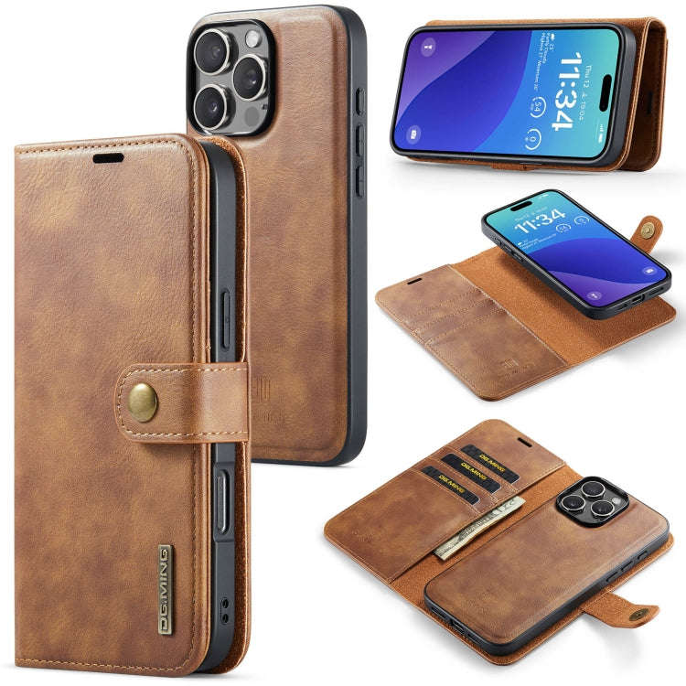 DG.MING Crazy Horse Texture Detachable Magnetic Leather Phone Case, For iPhone 18 Pro / 17 Pro, F...