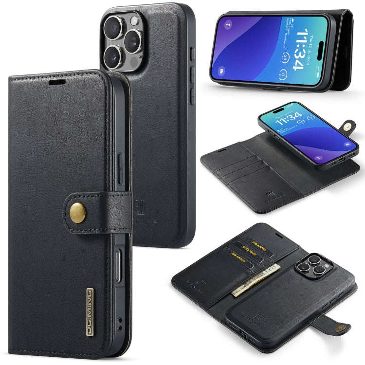 DG.MING Crazy Horse Texture Detachable Magnetic Leather Phone Case, For iPhone 18 Pro / 17 Pro, F...