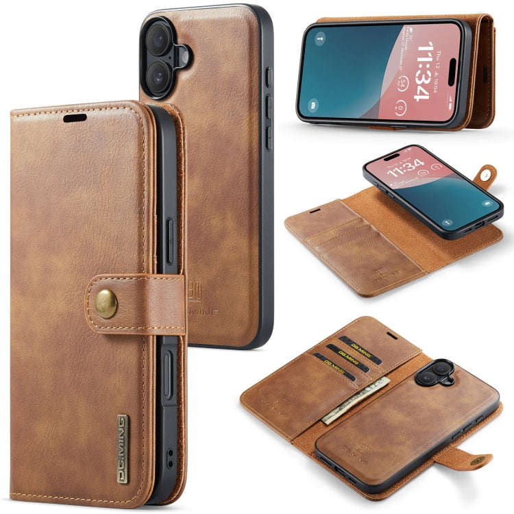 DG.MING Crazy Horse Texture Detachable Magnetic Leather Phone Case, For iPhone 18 Pro / 17 Pro, F...