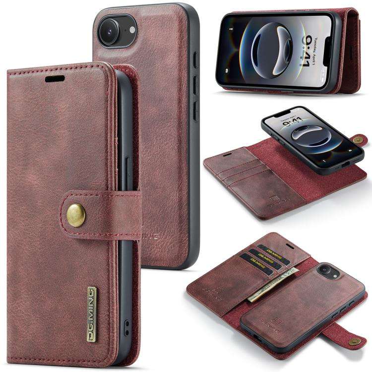 DG.MING Crazy Horse Texture Detachable Magnetic Leather Phone Case, For iPhone 18 Pro / 17 Pro, F...
