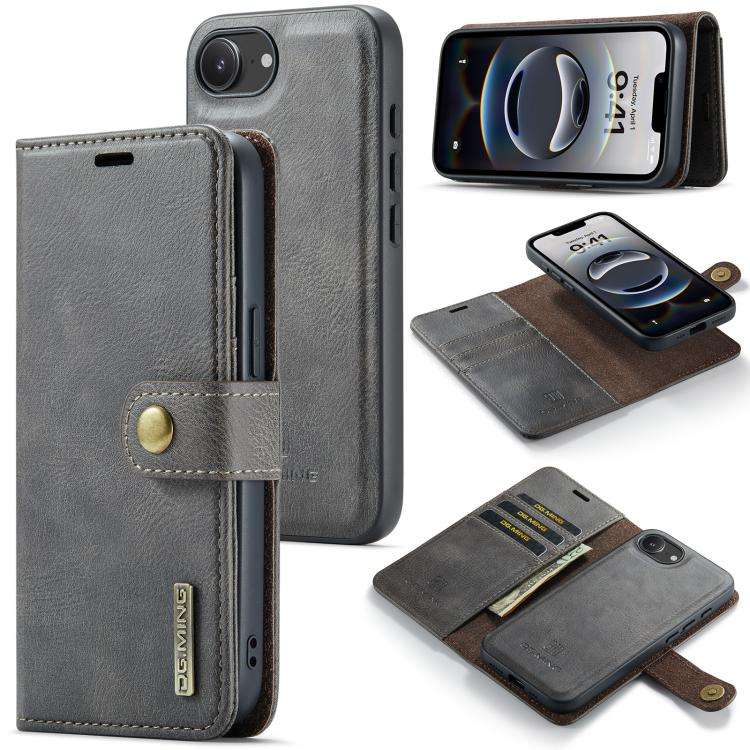DG.MING Crazy Horse Texture Detachable Magnetic Leather Phone Case, For iPhone 18 Pro / 17 Pro, F...