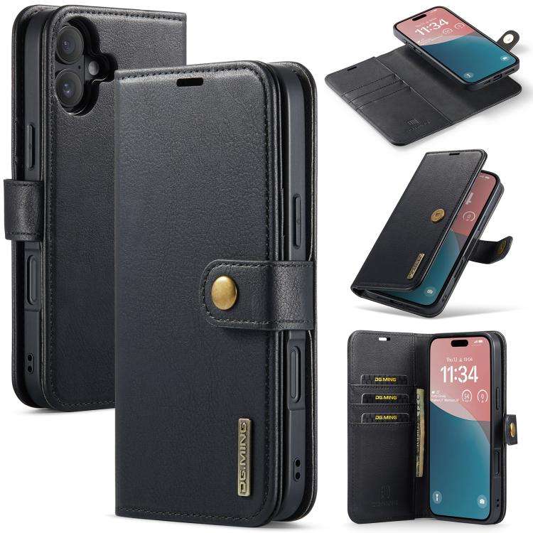 DG.MING Crazy Horse Texture Detachable Magnetic Leather Phone Case, For iPhone 18 Pro / 17 Pro, F...