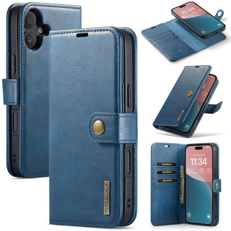 DG.MING Crazy Horse Texture Detachable Magnetic Leather Phone Case, For iPhone 18 Pro / 17 Pro, F...