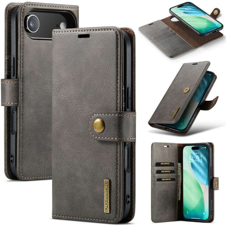 DG.MING Crazy Horse Texture Detachable Magnetic Leather Phone Case, For iPhone 18 Pro / 17 Pro, F...