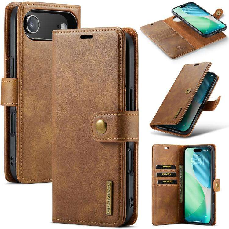 DG.MING Crazy Horse Texture Detachable Magnetic Leather Phone Case, For iPhone 18 Pro / 17 Pro, F...