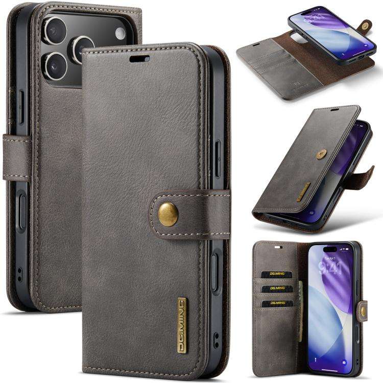 DG.MING Crazy Horse Texture Detachable Magnetic Leather Phone Case, For iPhone 18 Pro / 17 Pro, F...