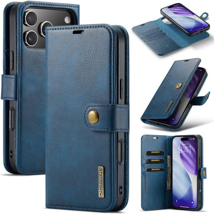DG.MING Crazy Horse Texture Detachable Magnetic Leather Phone Case, For iPhone 18 Pro / 17 Pro, F...
