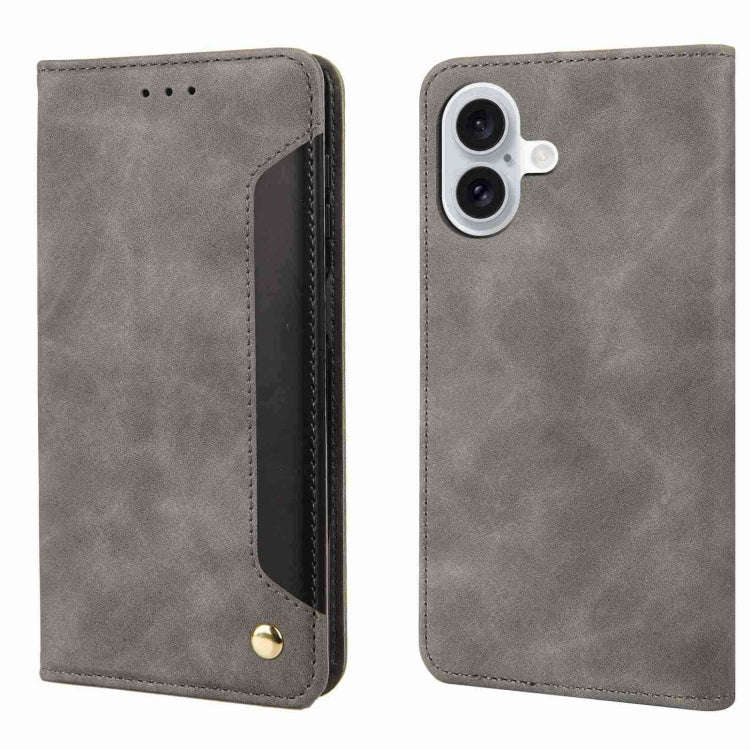 Skin Feel Splicing Leather Phone Case, For iPhone 16, For iPhone 15 Pro Max, For iPhone 15 Pro, F...
