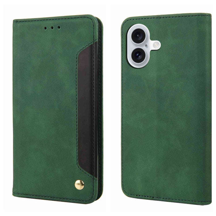 Skin Feel Splicing Leather Phone Case, For iPhone 16, For iPhone 15 Pro Max, For iPhone 15 Pro, F...