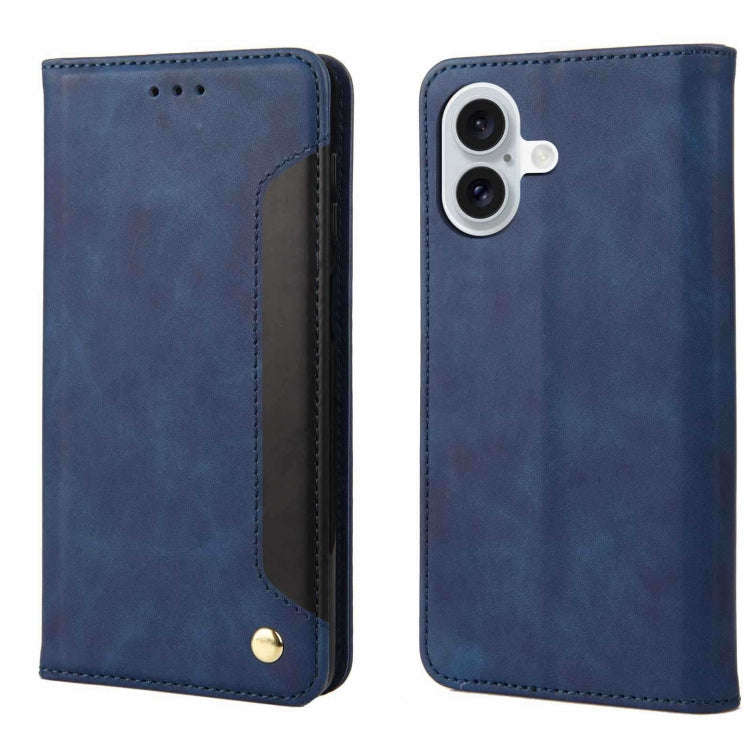 Skin Feel Splicing Leather Phone Case, For iPhone 16, For iPhone 15 Pro Max, For iPhone 15 Pro, F...