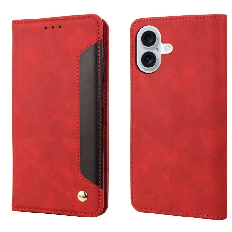 Skin Feel Splicing Leather Phone Case, For iPhone 16, For iPhone 15 Pro Max, For iPhone 15 Pro, F...