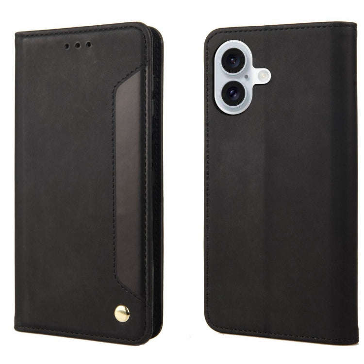 Skin Feel Splicing Leather Phone Case, For iPhone 16, For iPhone 15 Pro Max, For iPhone 15 Pro, F...