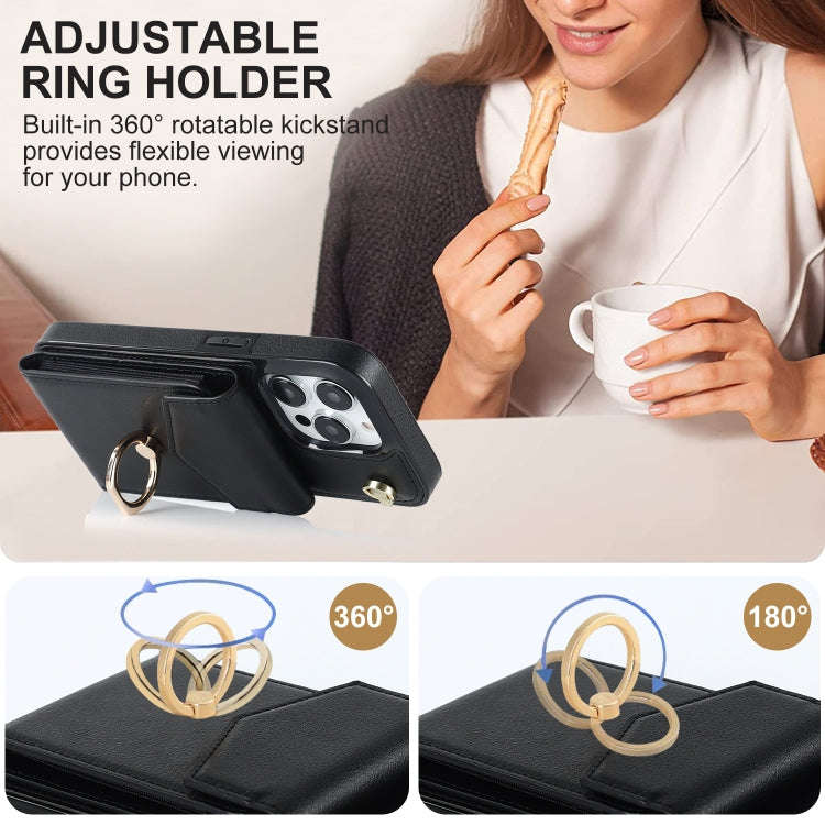 Ring Holder RFID Card Slot Phone Case, For iPhone 15 Pro Max, For iPhone 15 Pro, For iPhone 15 Pl...