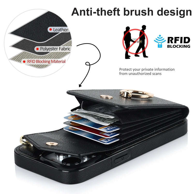 Ring Holder RFID Card Slot Phone Case, For iPhone 15 Pro Max, For iPhone 15 Pro, For iPhone 15 Pl...