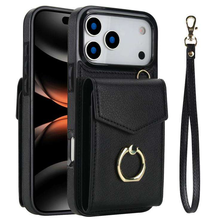 Ring Holder RFID Card Slot Phone Case, For iPhone 18 Pro / 17 Pro, For iPhone 18 Pro Max / 17 Pro...