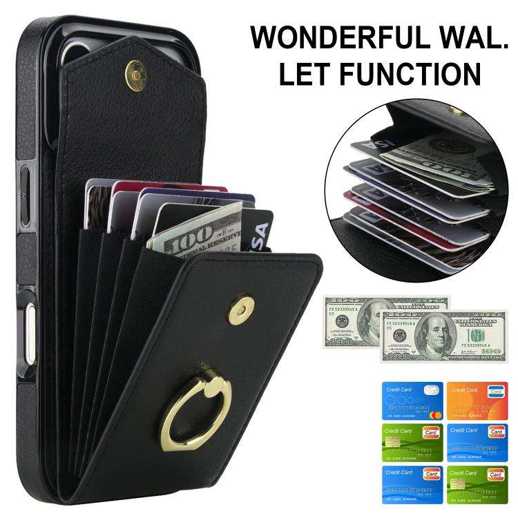 Ring Holder RFID Card Slot Phone Case, For iPhone 18 Pro / 17 Pro, For iPhone 18 Pro Max / 17 Pro...