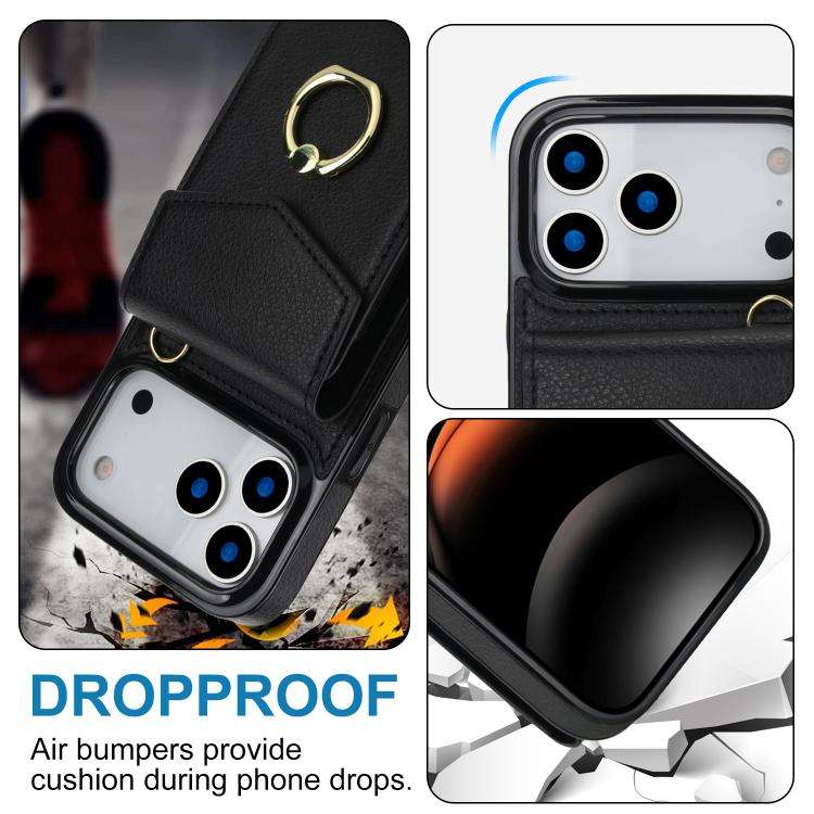 Ring Holder RFID Card Slot Phone Case, For iPhone 18 Pro / 17 Pro, For iPhone 18 Pro Max / 17 Pro...