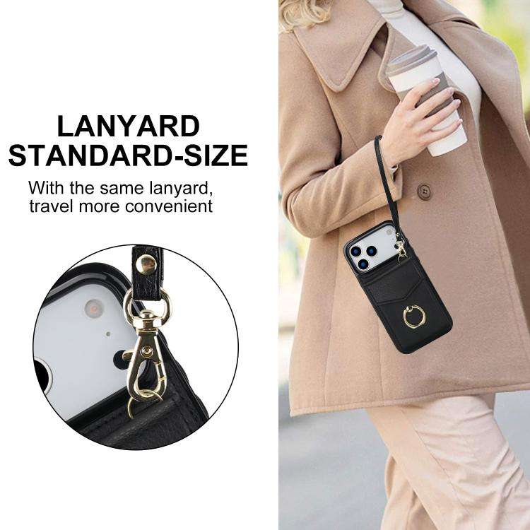Ring Holder RFID Card Slot Phone Case, For iPhone 18 Pro / 17 Pro, For iPhone 18 Pro Max / 17 Pro...