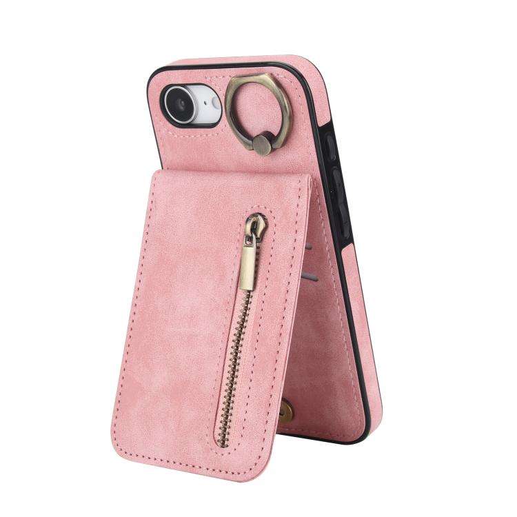 Retro Ring and Zipper RFID Card Slot Phone Case, For iPhone 18 Pro / 17 Pro, For iPhone 18 Pro Ma...