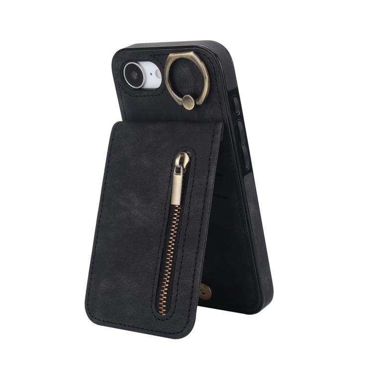 Retro Ring and Zipper RFID Card Slot Phone Case, For iPhone 18 Pro / 17 Pro, For iPhone 18 Pro Ma...