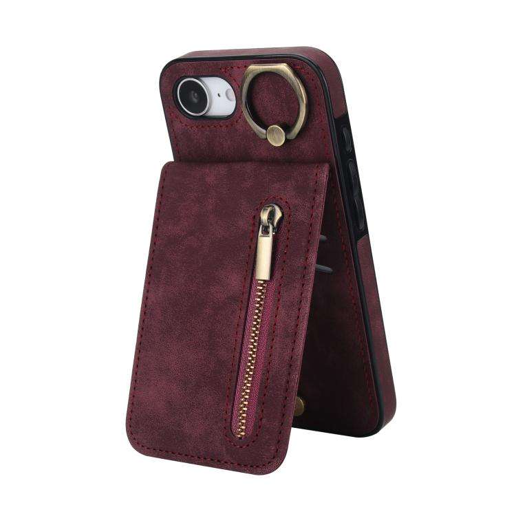 Retro Ring and Zipper RFID Card Slot Phone Case, For iPhone 18 Pro / 17 Pro, For iPhone 18 Pro Ma...