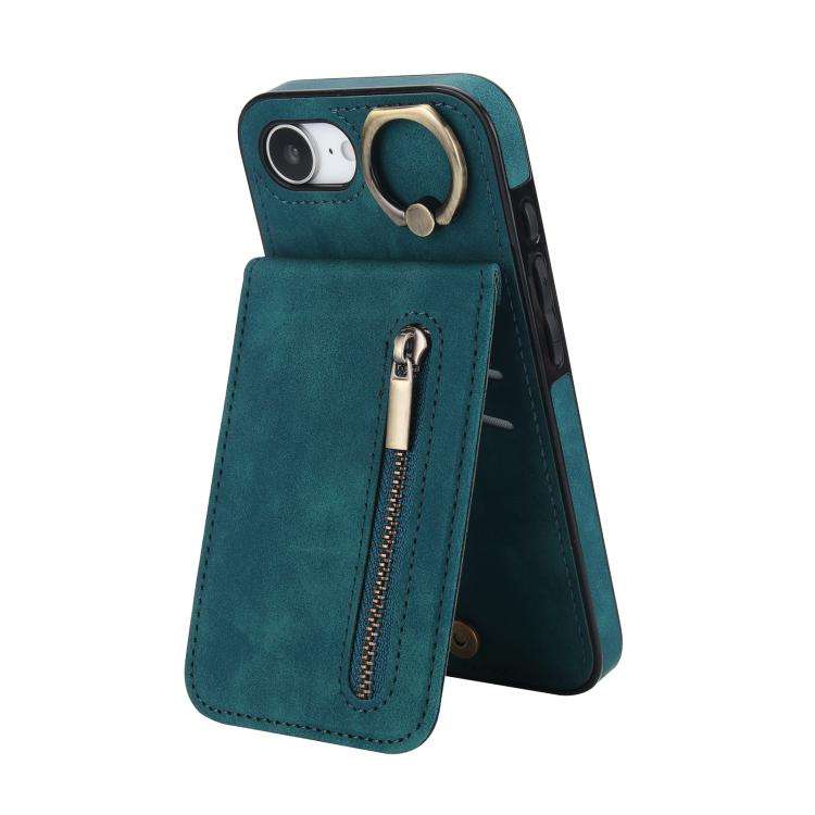 Retro Ring and Zipper RFID Card Slot Phone Case, For iPhone 18 Pro / 17 Pro, For iPhone 18 Pro Ma...