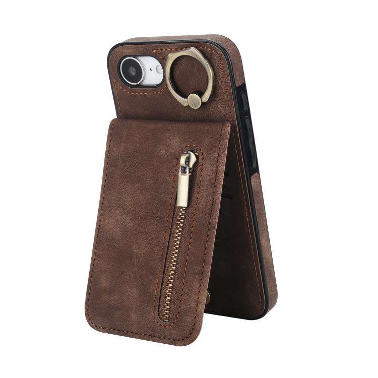 Retro Ring and Zipper RFID Card Slot Phone Case, For iPhone 18 Pro / 17 Pro, For iPhone 18 Pro Ma...