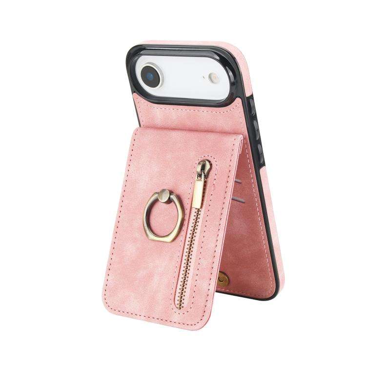 Retro Ring and Zipper RFID Card Slot Phone Case, For iPhone 18 Pro / 17 Pro, For iPhone 18 Pro Ma...