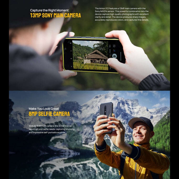 Ulefone Armor X12, Rugged Phone, Face Unlock, 5.45 inch Android 13 Go MediaTek Helio A22 Quad Cor...