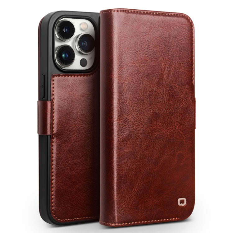 QIALINO Classic 103 Buckle Genuine Leather Phone Case, For iPhone 18 Pro, For iPhone 18 Pro Max, ...
