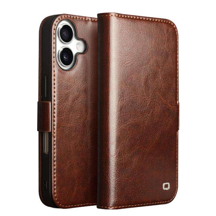 QIALINO Classic 103 Buckle Genuine Leather Phone Case, For iPhone 18 Pro, For iPhone 18 Pro Max, ...