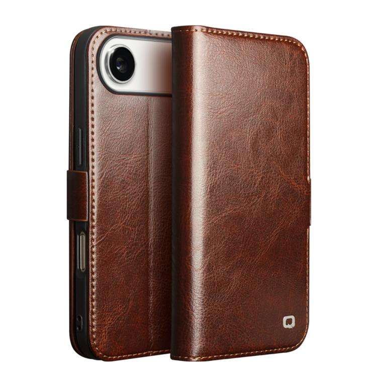 QIALINO Classic 103 Buckle Genuine Leather Phone Case, For iPhone 18 Pro, For iPhone 18 Pro Max, ...