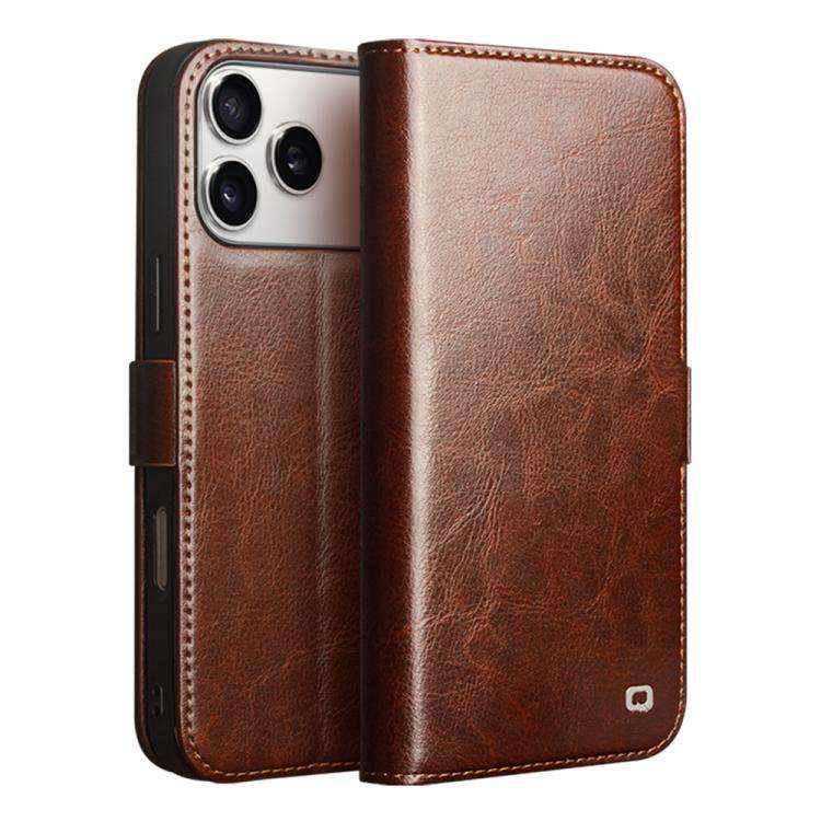 QIALINO Classic 103 Buckle Genuine Leather Phone Case, For iPhone 18 Pro, For iPhone 18 Pro Max, ...