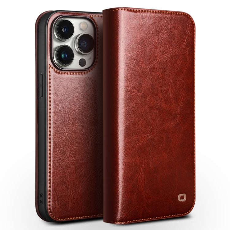 QIALINO Classic Genuine Leather Phone Case, For iPhone 18 Pro / 17 Pro, For iPhone 18 Pro Max / 1...