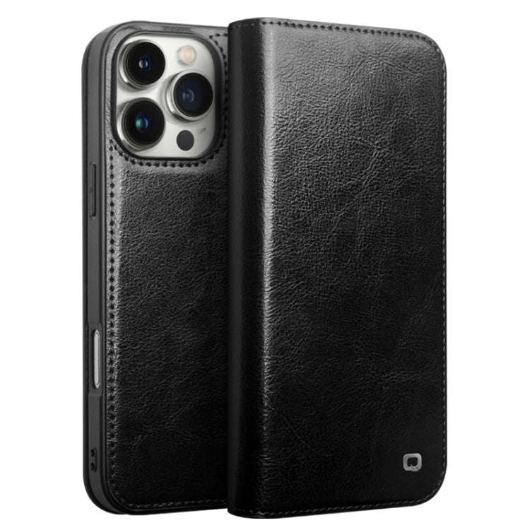 QIALINO Classic Genuine Leather Phone Case, For iPhone 18 Pro / 17 Pro, For iPhone 18 Pro Max / 1...